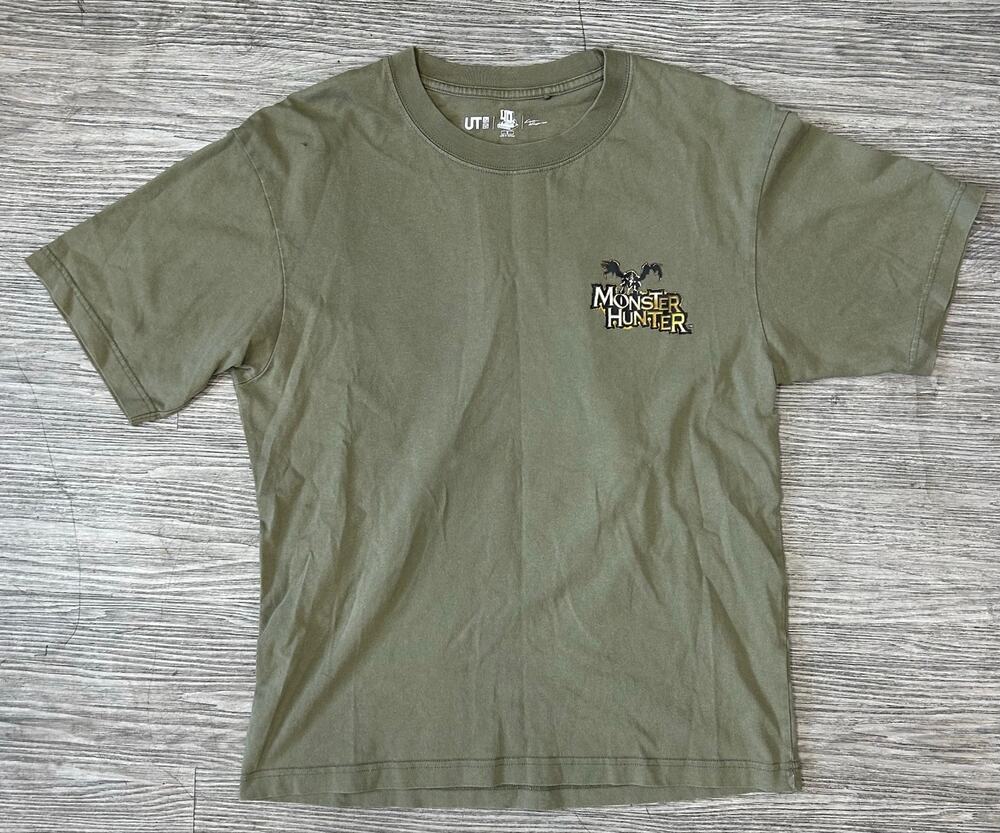 Capcom x Uniqlo Monster Hunter 40th Anniversary Graphic T-Shirt Olive Green Mens